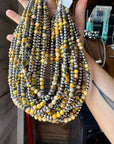 18-Inch Sterling Silver Pearl & Bumblebee Jasper Necklace