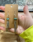 Mini chic Turquoise earnings dangle with real turquoise