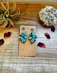 Blue Concho Stud Earrings