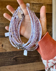 Purple shell heishi choker with Sterling Silver Pearls