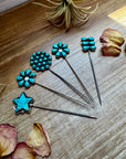 Sterling Silver & Kingman Turquoise Hat Pins – Limited Collection, One of Each