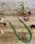 28 inch long green chips turquoise necklace