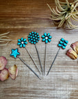 Sterling Silver & Kingman Turquoise Hat Pins – Limited Collection, One of Each