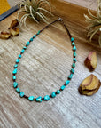 19" Turquoise and Shell Necklace – Bright Natural Stones