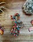 Orange & Turquoise bow hair clips