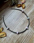 15 Inch Pink Conch Saucer Necklace and Sterling Silver Beads