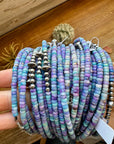 Sterling Silver Pearls choker and Purple Dolomite Heishi