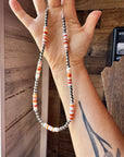 17-Inch Sterling Silver Pearl & Spiny Oyster Necklace