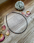 4 mm Sterling Silver Pearls choker with spiny oyster