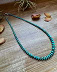 20.5-Inch Graduated Turquoise Disk Necklace with Sterling Pearls