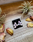 Pink Opal Half-Cluster Stud Earrings – Sterling Silver, Limited Pairs