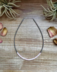 15-Inch Pink Conch Heishi Necklace – Sterling Silver Pearls, Handmade