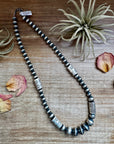 Sterling Silver Barrel Bead Necklace – 20” – Saucer & Barrel Beads