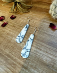 White block white tear drop earrings