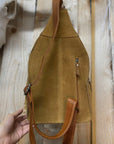 Tan Bootstitch Suede Leather Fanny Sling Bag