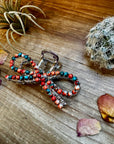 Orange & Turquoise bow hair clips