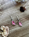 Pink dangle and Sterling Silver Pearls earrings