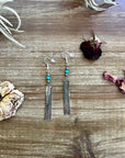 Mini chic earrings with turquoise and Sterling Silver Pearls