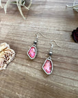Pink dangle and Sterling Silver Pearls earrings
