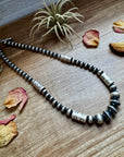 Sterling Silver Barrel Bead Necklace – 20” – Saucer & Barrel Beads