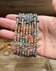 Sterling Silver Pearl Choker with Extra Spiny Oyster & Turquoise Heishi