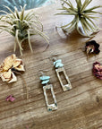 None polish turquoise dangle earrings rectangle