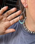 Sterling Silver Pearl & Colorful Heishi Drop Earrings
