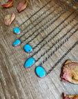 18 inch Sterling Silver Chain with Turquoise