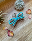 Turquoise magnesite bead bow hair clips