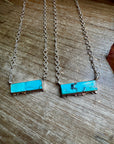 20-InchSterling Silver & Kingman Bar Turquoise Necklace –