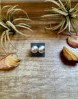 Sterling Silver Saucer Pearl Stud Earrings – 12mm, Stamp MS, USA Made