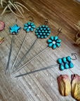 Sterling Silver & Kingman Turquoise Hat Pins – Limited Collection, One of Each