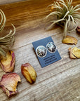Stamped Sterling Silver Concho Earrings – Unique, Handmade, & USA Made