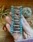 Turquoise magnesite bead bow hair clips
