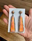 3-Inch Orange Spiny Oyster Dangle Earrings – Native Made by Jon McCray