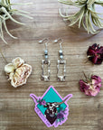 White magensite and terahertz stone dangle earrings