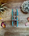 Turquoise magnesite bead bow hair clips