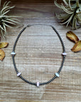 15 Inch Pink Conch Saucer Necklace and Sterling Silver Beads