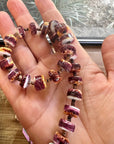 26 inch long fall necklace with purple spiny and shell Western jewelry