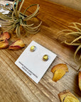 Palomino Turquoise Stud Earrings by Navajo Artist Theresa Smith – Sterling Silver, One of a Kind