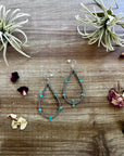 3 mm teardrop earrings Sterling Silver pearls with blue turquoise nuggets