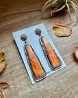 3-Inch Orange Spiny Oyster Dangle Earrings – Native Made by Jon McCray