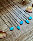 18 inch Sterling Silver Chain with Turquoise