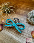 Turquoise magnesite bead bow hair clips
