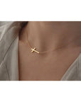 Cross Horizontal Chain Necklace