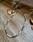 17-Inch Sterling Silver Pearl & Spiny Oyster Necklace