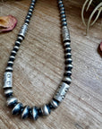 Sterling Silver Barrel Bead Necklace – 20” – Saucer & Barrel Beads
