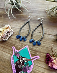 Kyanite teardrop earrings and Sterling Silver Pearls 3 mm