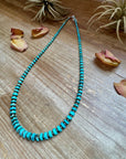 20.5-Inch Graduated Turquoise Disk Necklace with Sterling Pearls