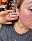 Mini stud magnesite turquoise earrings
